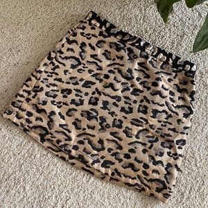Topshop Metallic Cheetah Skirt